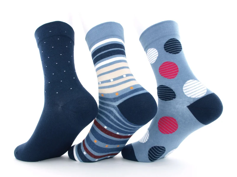 3 Paar Damen Gesundheitssocken venenfreundlich Herbst blau