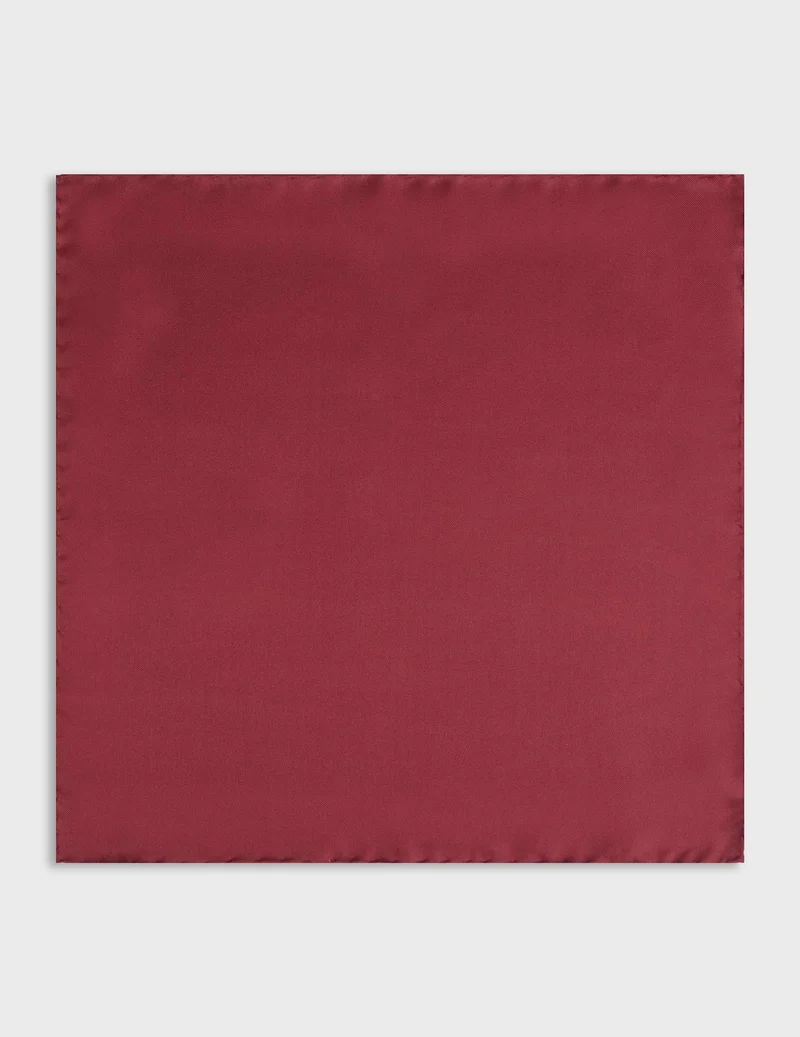 Pochette en twill de soie bordeaux