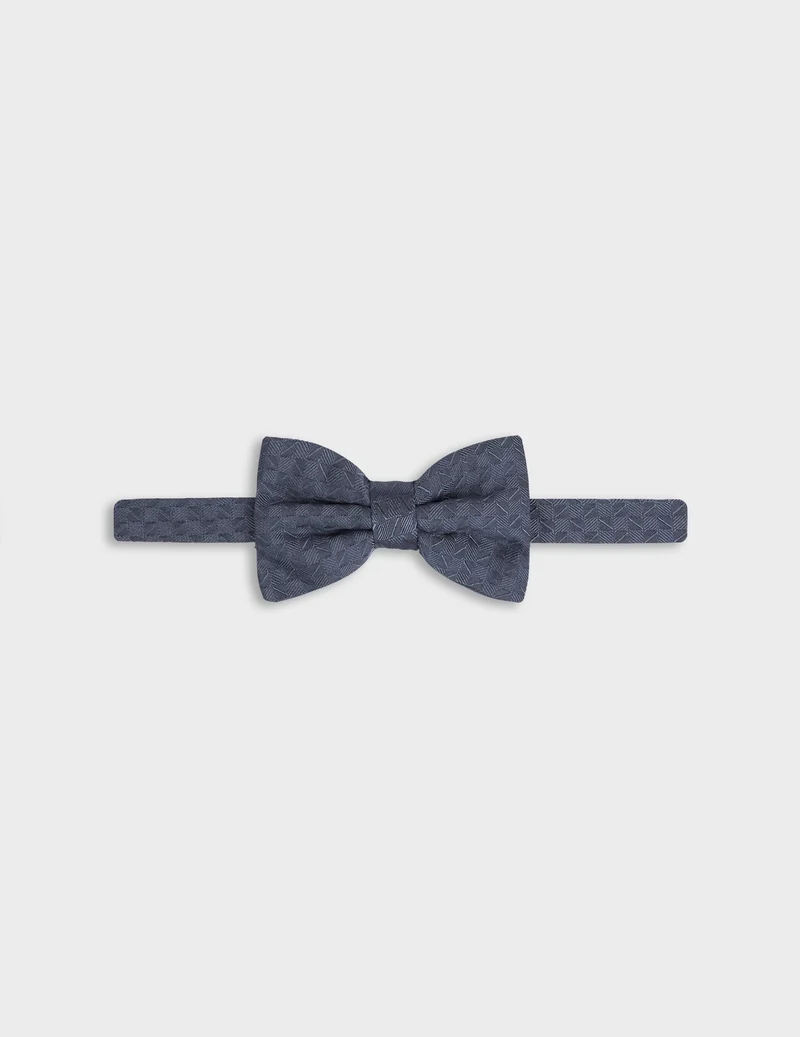 Nœud-papillon en soie bleue