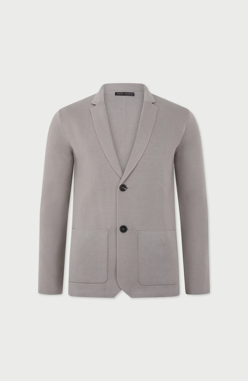 Mens Lightweight Mercerised Cotton Knitted Blazer