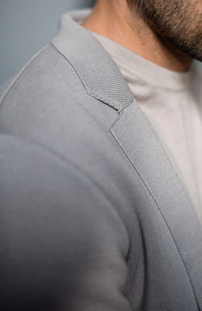 Mens Lightweight Mercerised Cotton Knitted Blazer