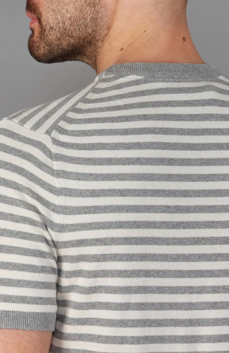 Bretonisches Strick-T-Shirt für Herren aus 100 % ultrafeiner Baumwolle