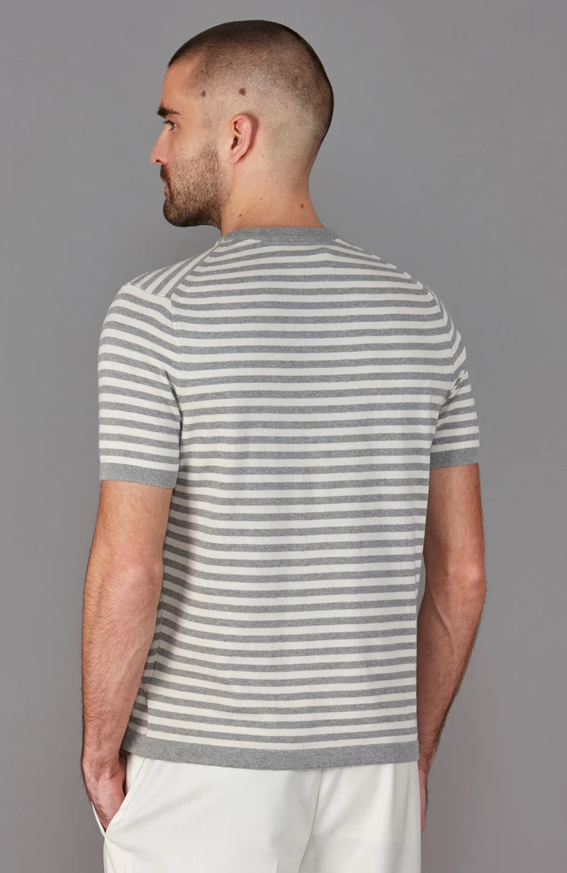 Bretonisches Strick-T-Shirt für Herren aus 100 % ultrafeiner Baumwolle