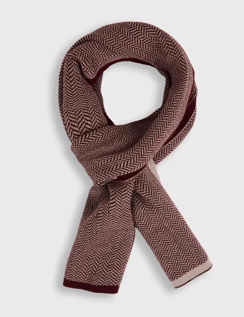 Echarpe en laine bordeaux