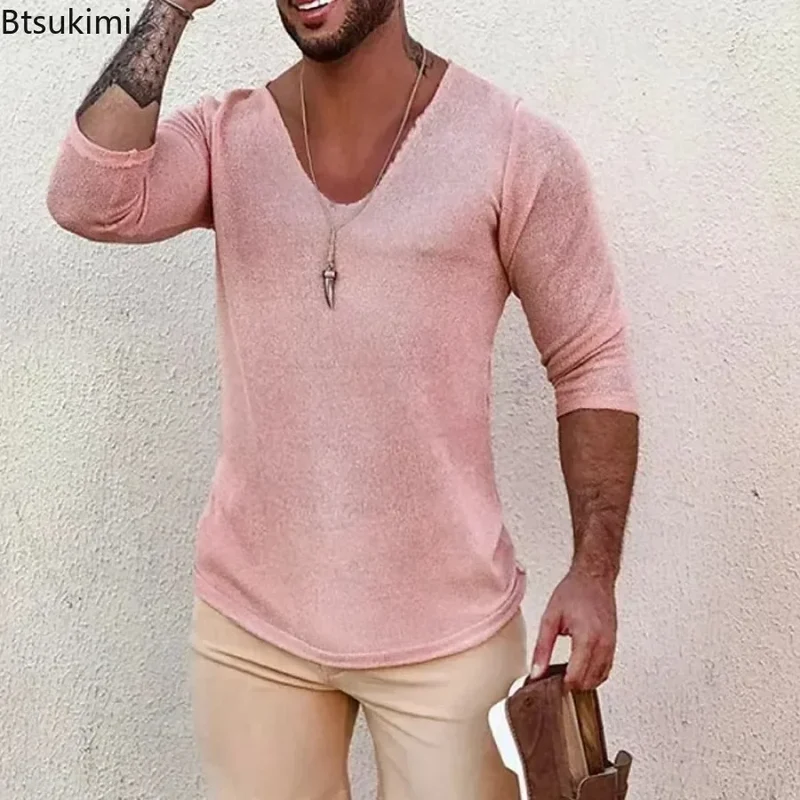 Herren Pullover Sweatshirt Leichter Pulli Sweater Langarm Shirt Strickpullover
