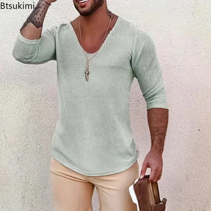 Herren Pullover Sweatshirt Leichter Pulli Sweater Langarm Shirt Strickpullover