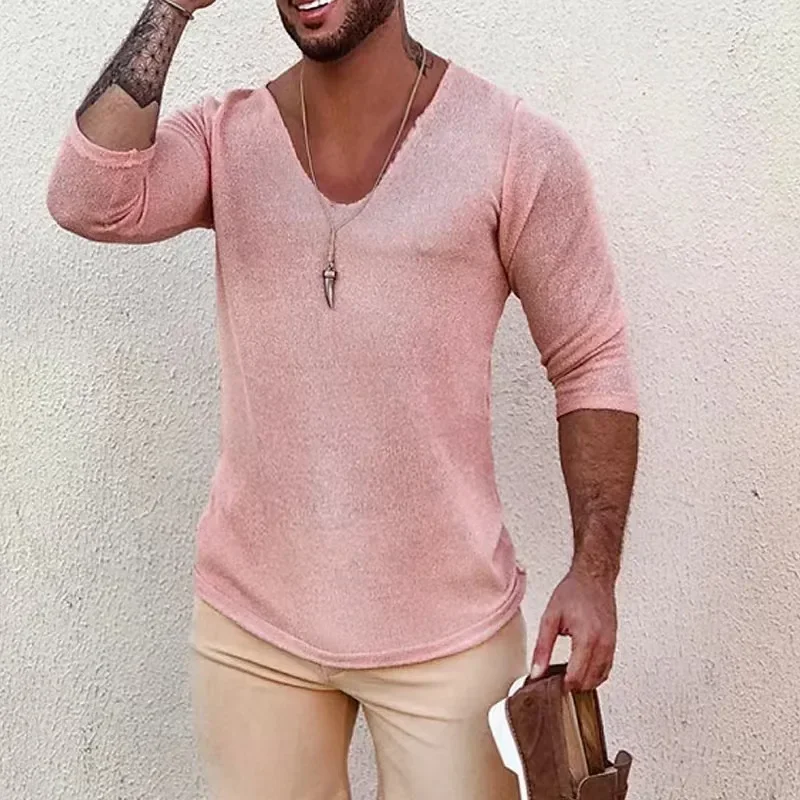 Herren Pullover Sweatshirt Leichter Pulli Sweater Langarm Shirt Strickpullover
