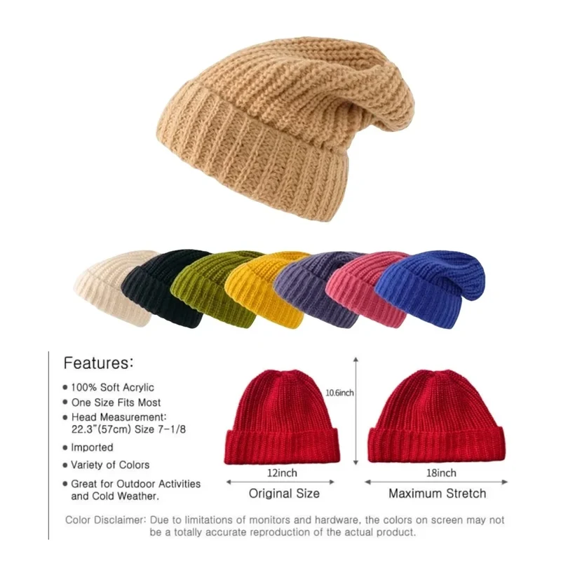Damen Wolle Mütze Wintermütze Strickmütze Kappe Bommelmütze Pudelmütze Haube