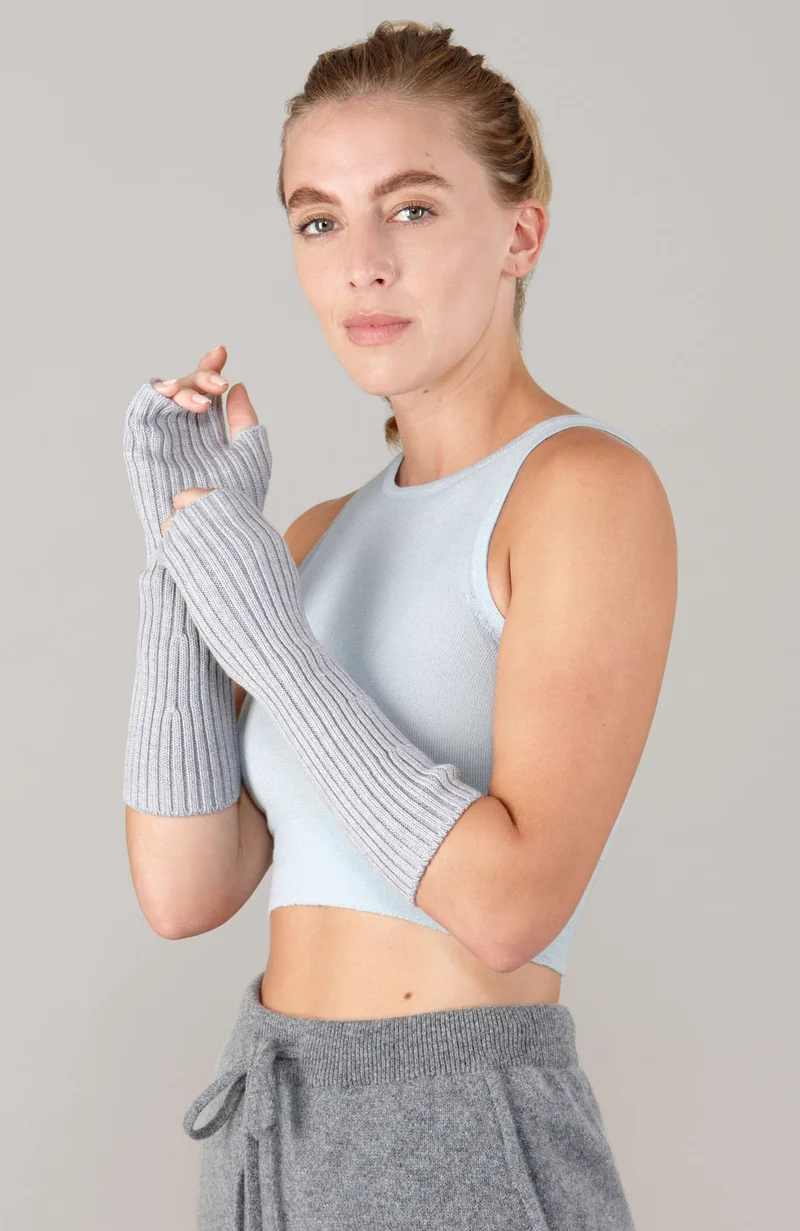 Gerippte fingerlose Damenhandschuhe aus Merino Activewear