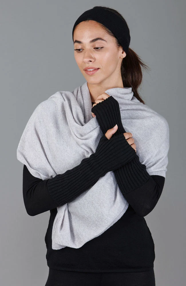 Gerippte fingerlose Damenhandschuhe aus Merino Activewear