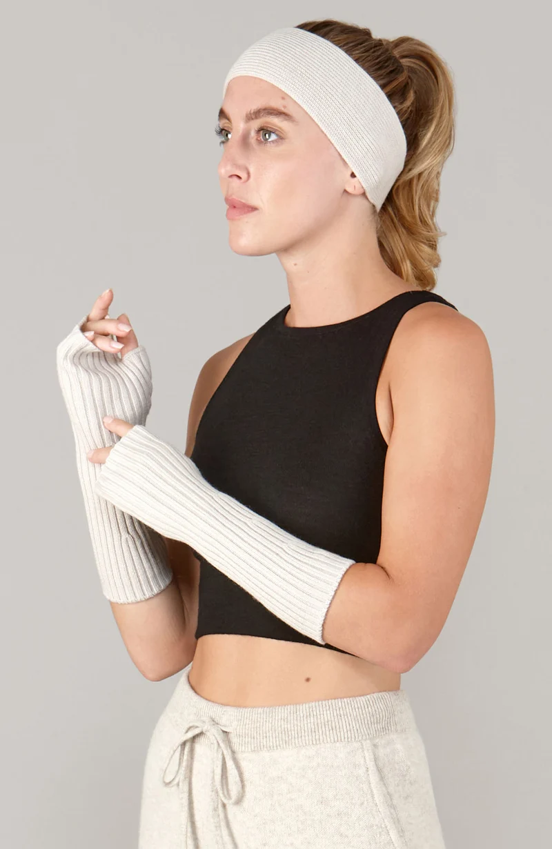 Gerippte fingerlose Damenhandschuhe aus Merino Activewear