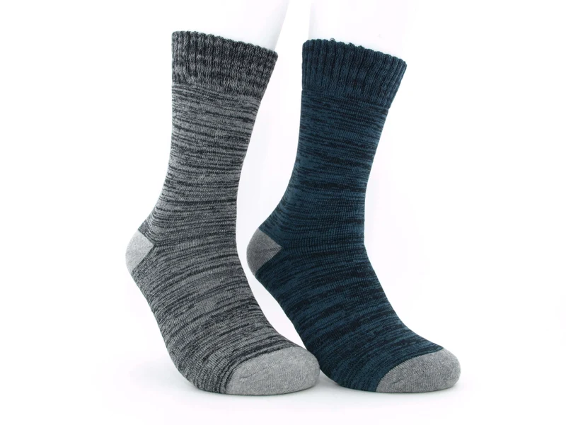 2 Paar Thermosocken Herren Design hellgrau/petrol