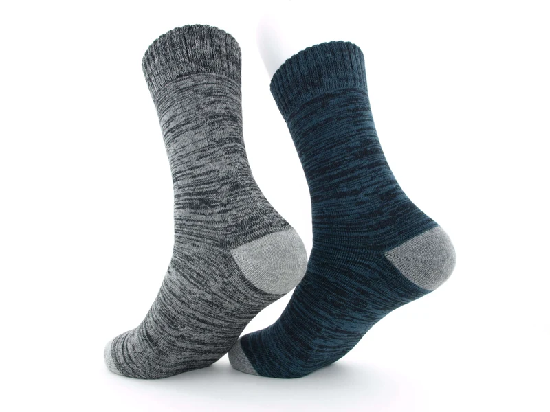 2 Paar Thermosocken Herren Design hellgrau/petrol