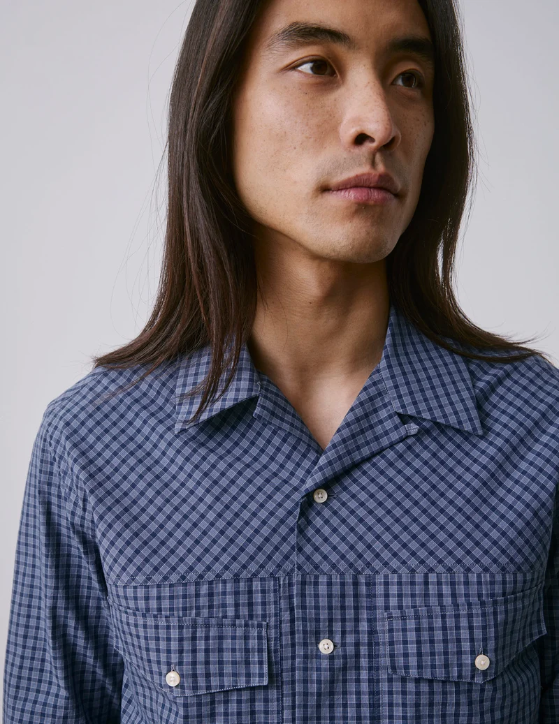 Chemise Pharell à carreaux bleus