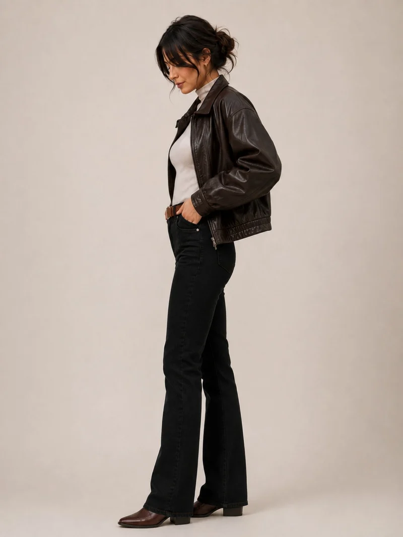 MAVI - Bella, Mid-Waist, Slim Bootcut, Double Black STR