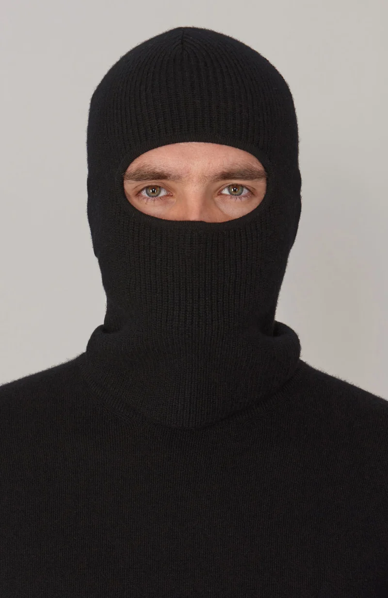 Merino Cashmere Fisherman Rib Balaclava