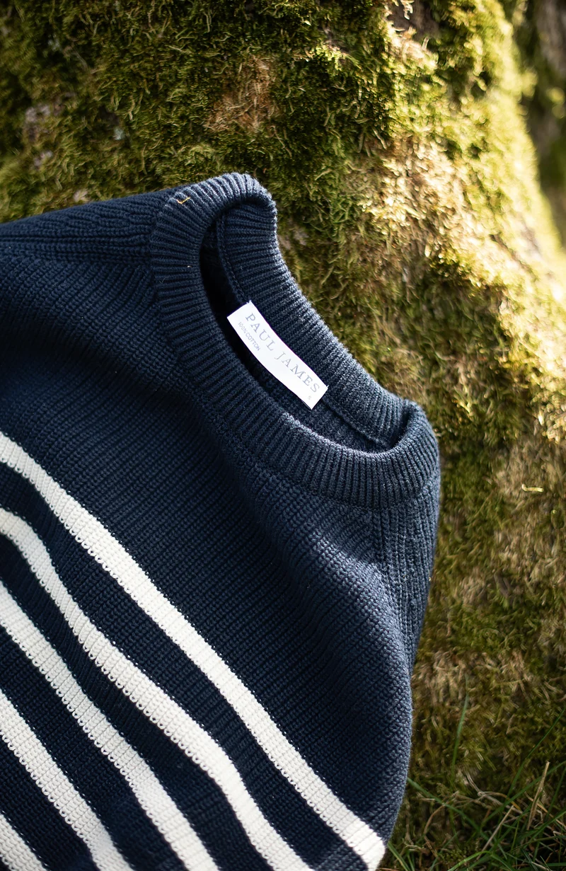 Gerippter bretonischer Damenpullover aus 100 % Baumwolle