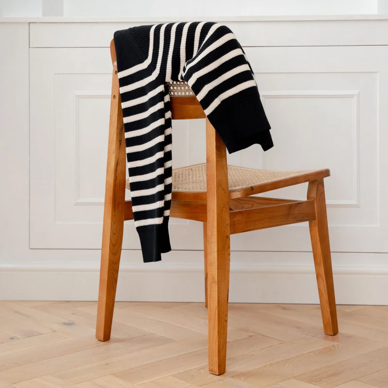 Gerippter bretonischer Damenpullover aus 100 % Baumwolle