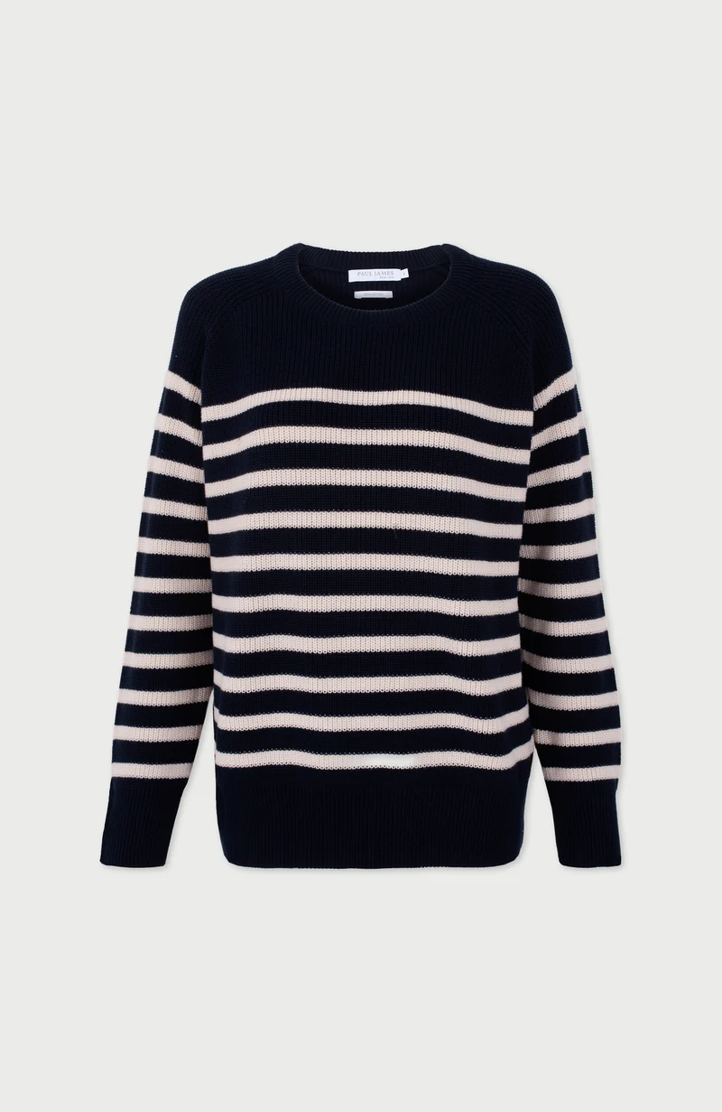 Gerippter bretonischer Damenpullover aus 100 % Baumwolle