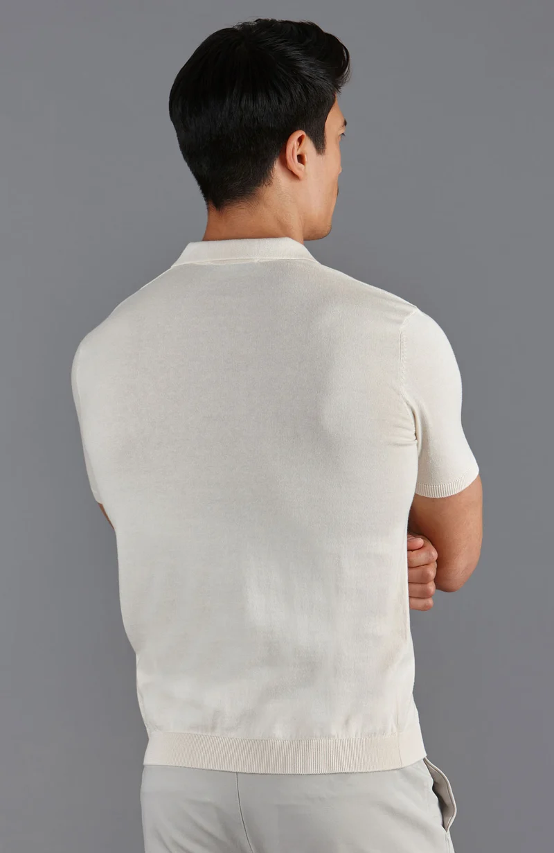 Kurzärmliges Herren-Poloshirt aus 100 % ultrafeiner Baumwolle