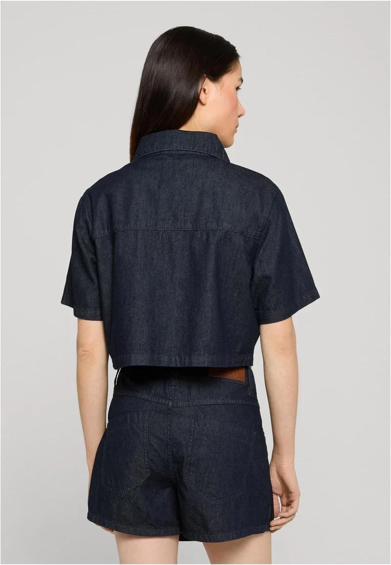 Cropped Light Denim Shirt