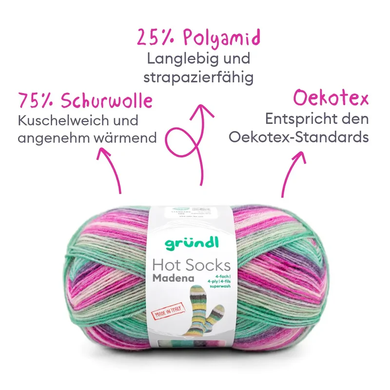 Strickset 7 x Hot Socks Madena