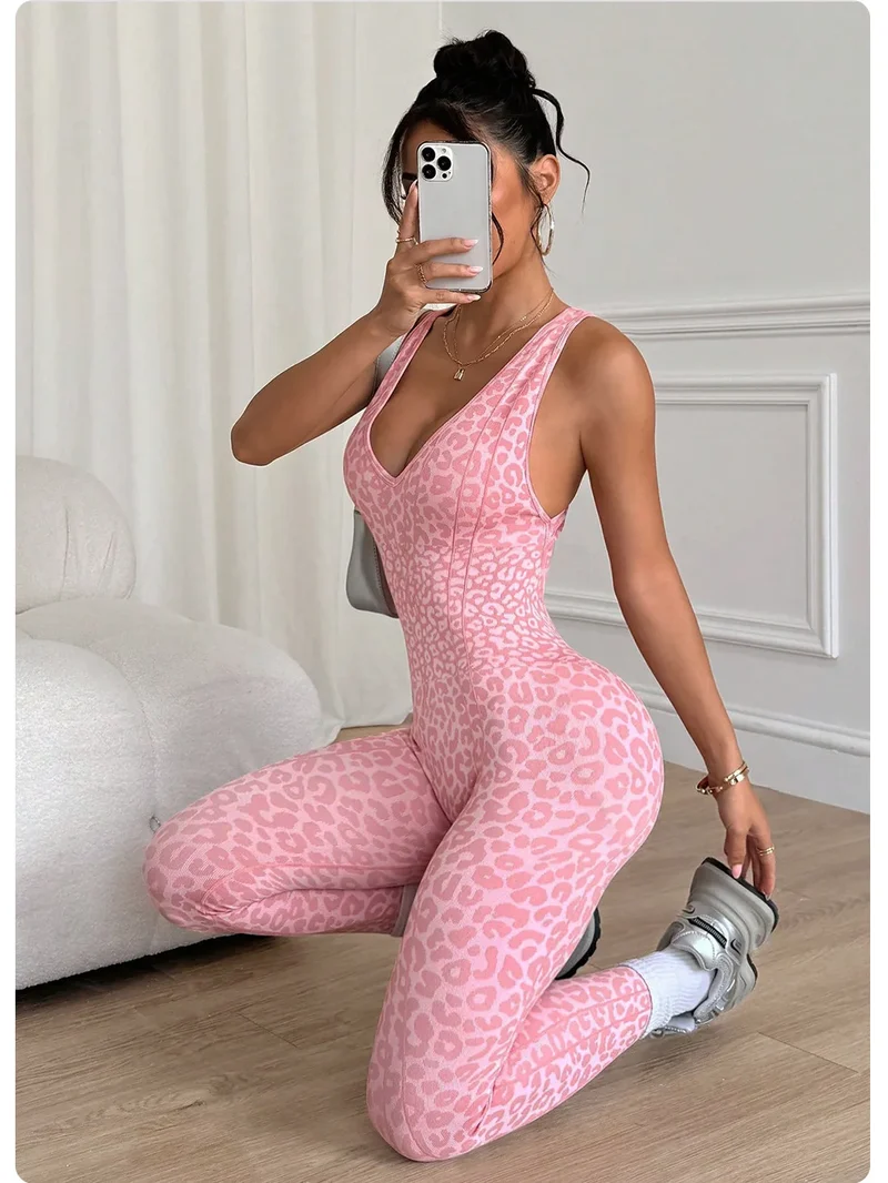 Damen Overall Bodycon Jumpsuit Streetwear Fitness-Strampler Leggins Yoga Hose
