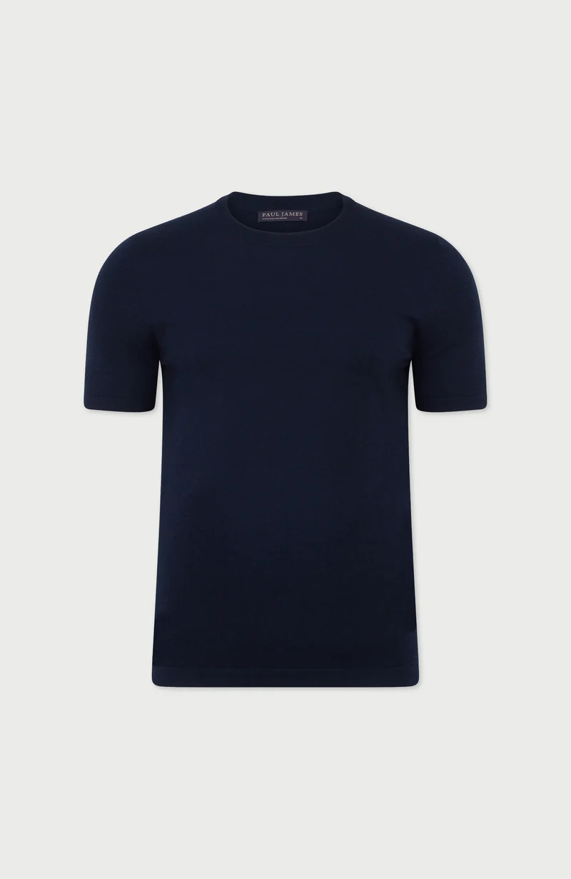 Mens Superfine Merino Wool Knitted T-Shirt