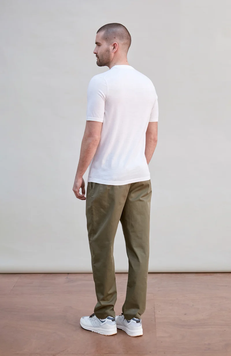 Mens Superfine Merino Wool Knitted T-Shirt