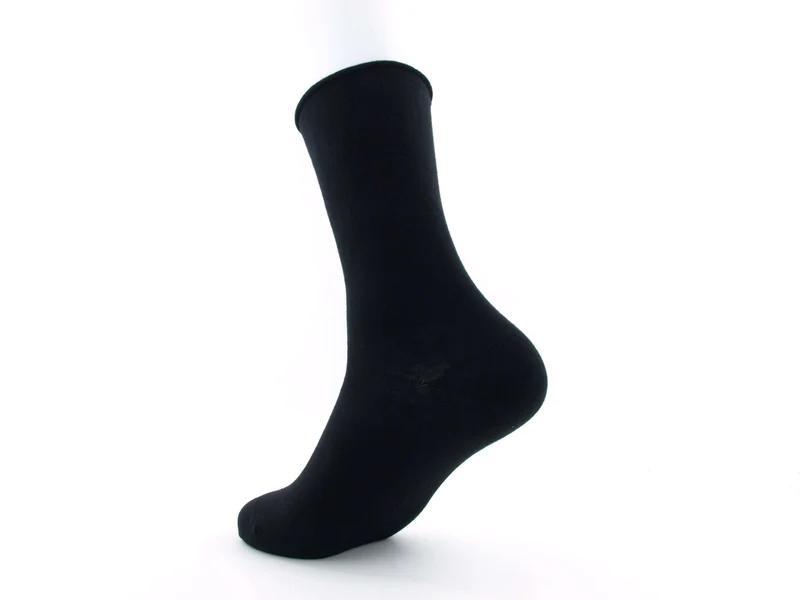 1 Paar Bio-Baumwolle Socken Rollrand schwarz