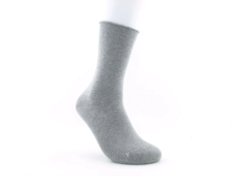 1 Paar Bio-Baumwolle Socken Rollrand grau