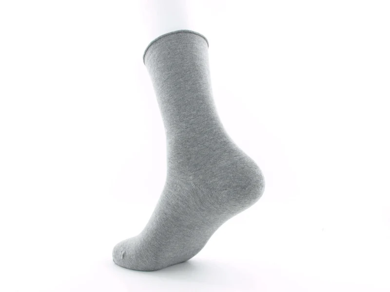 1 Paar Bio-Baumwolle Socken Rollrand grau