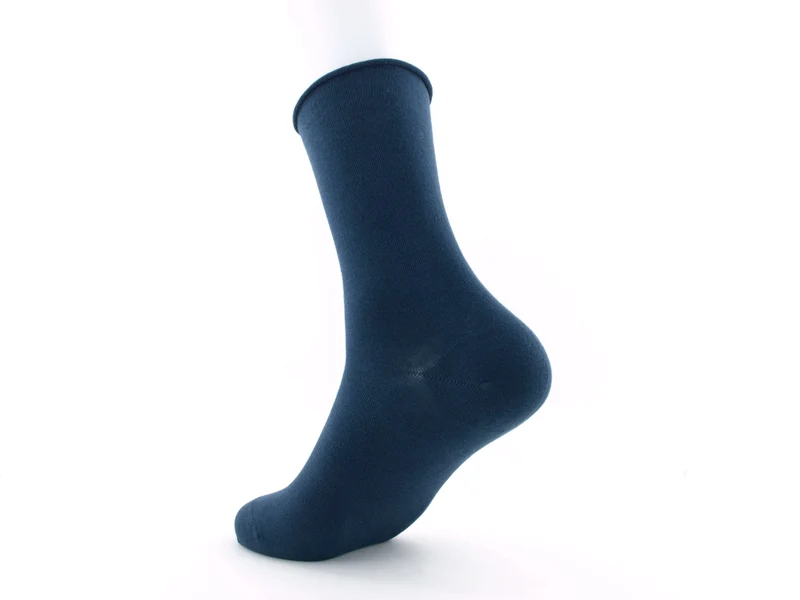 1 Paar Bio-Baumwolle Socken Rollrand blau