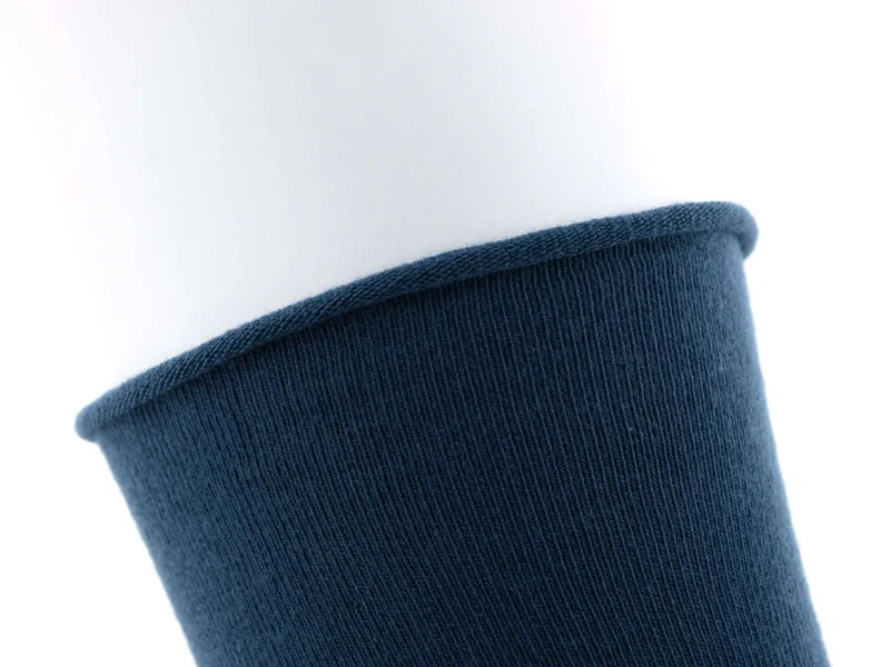 1 Paar Bio-Baumwolle Socken Rollrand blau