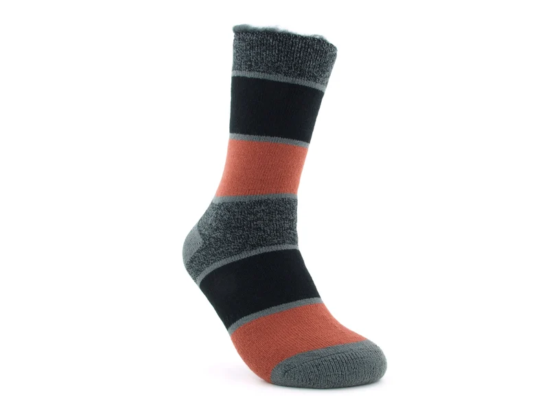 1 Paar Mega Thermosocken grau/braun