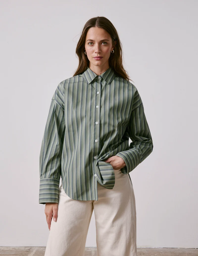 Chemise Noliana rayée kaki