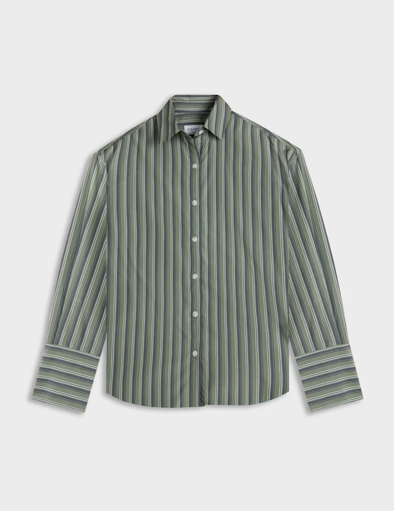 Chemise Noliana rayée kaki