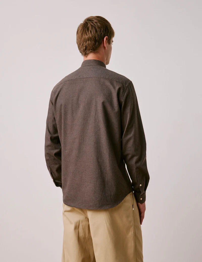 Chemise Mathias en flanelle marron
