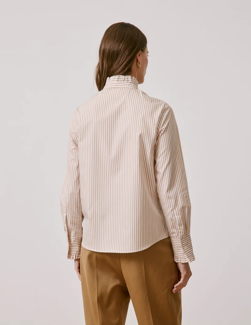 Chemise Louison rayée beige