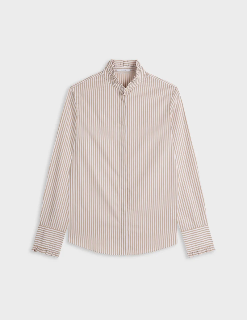 Chemise Louison rayée beige