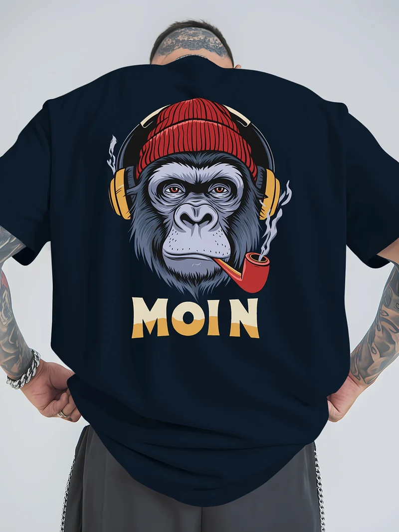 Herren T-Shirt Moin Spacken Shirt Rundhals Streetwear Tank Top Hemd Polohemd