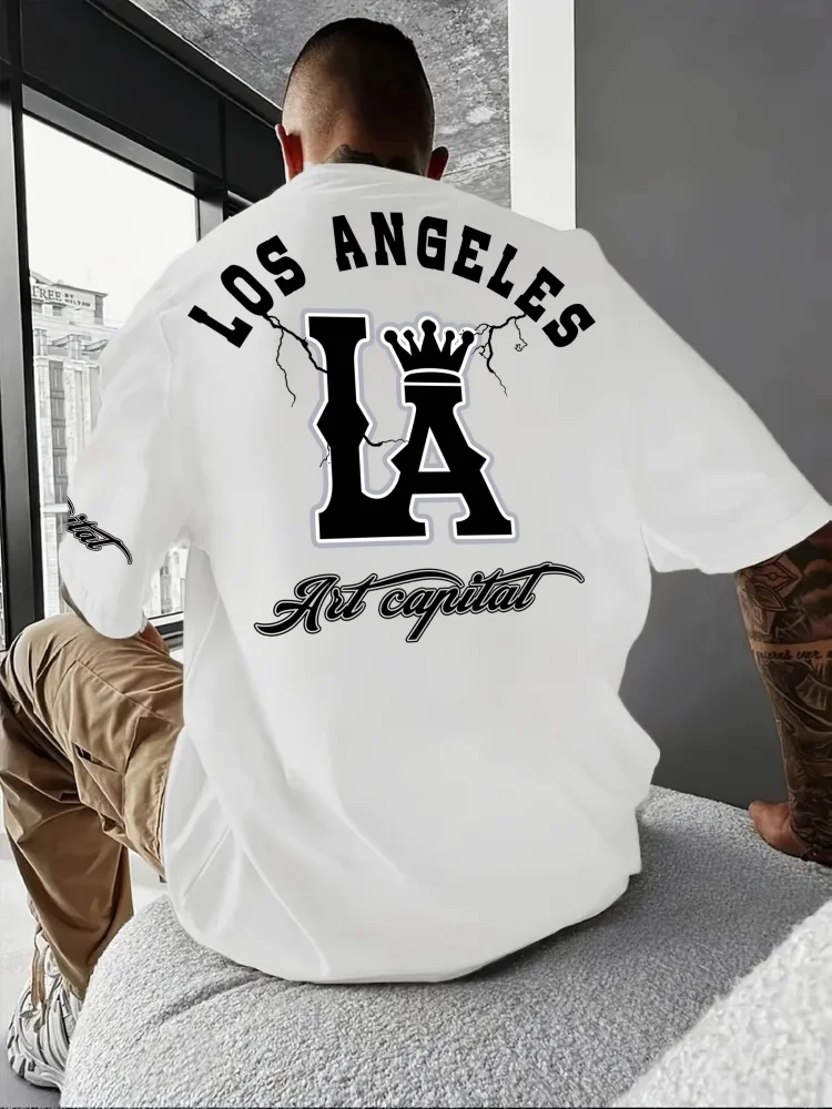 Herren T-Shirt Los Angeles Shirt Rundhals Streetwear Tank Top Hemd Polohemd