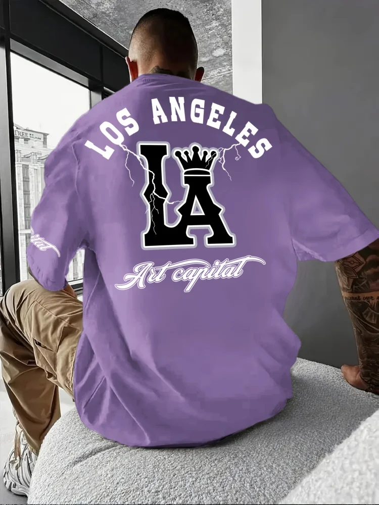 Herren T-Shirt Los Angeles Shirt Rundhals Streetwear Tank Top Hemd Polohemd