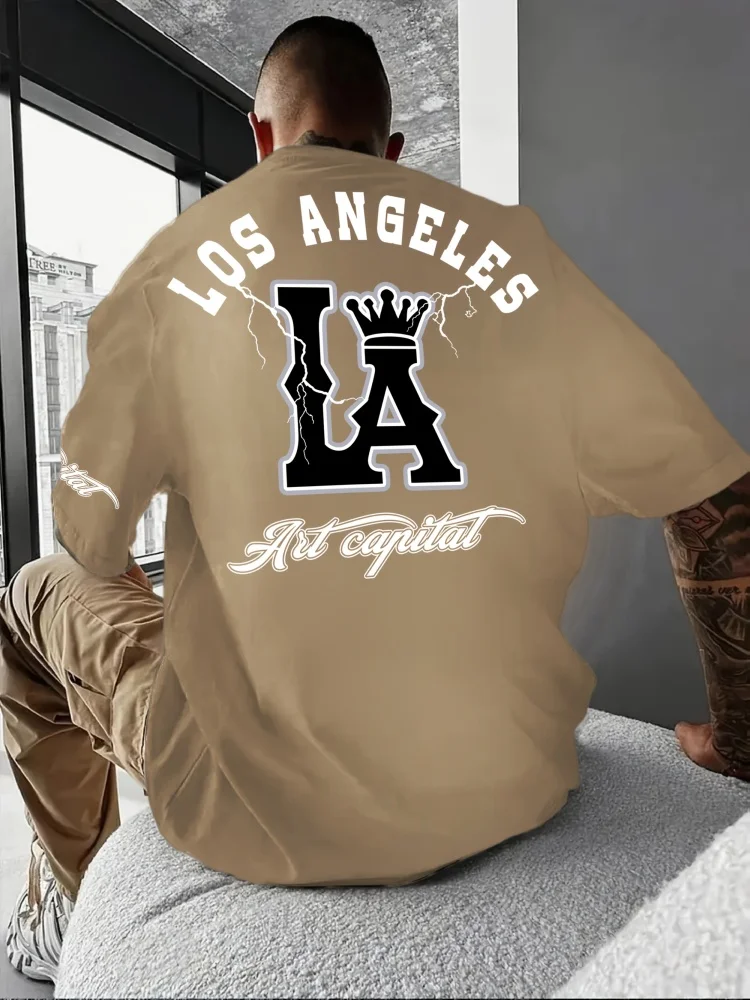 Herren T-Shirt Los Angeles Shirt Rundhals Streetwear Tank Top Hemd Polohemd