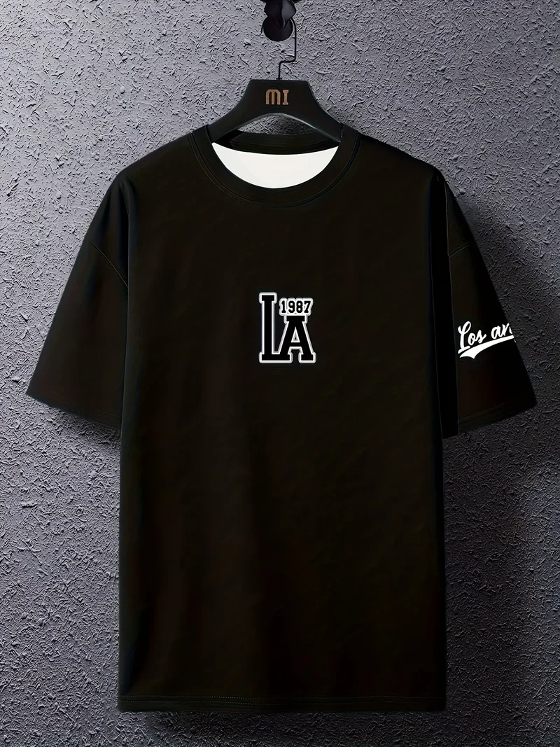 Herren T-Shirt Los Angeles Shirt Rundhals Streetwear Tank Top Hemd Polohemd
