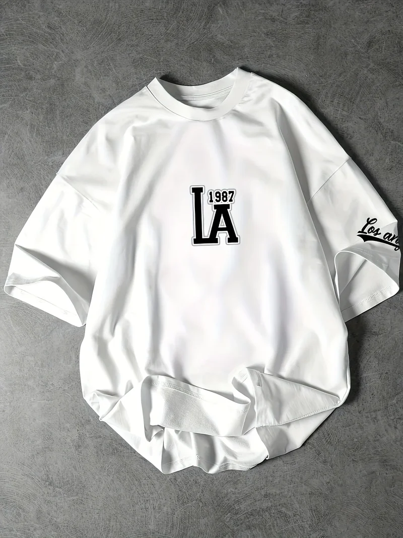 Herren T-Shirt Los Angeles Shirt Rundhals Streetwear Tank Top Hemd Polohemd