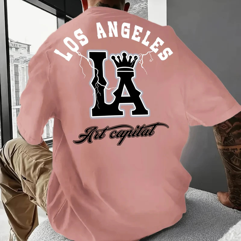 Herren T-Shirt Los Angeles Shirt Rundhals Streetwear Tank Top Hemd Polohemd