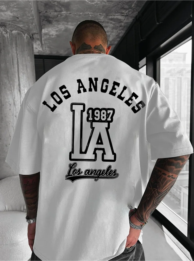 Herren T-Shirt Los Angeles Shirt Rundhals Streetwear Tank Top Hemd Polohemd