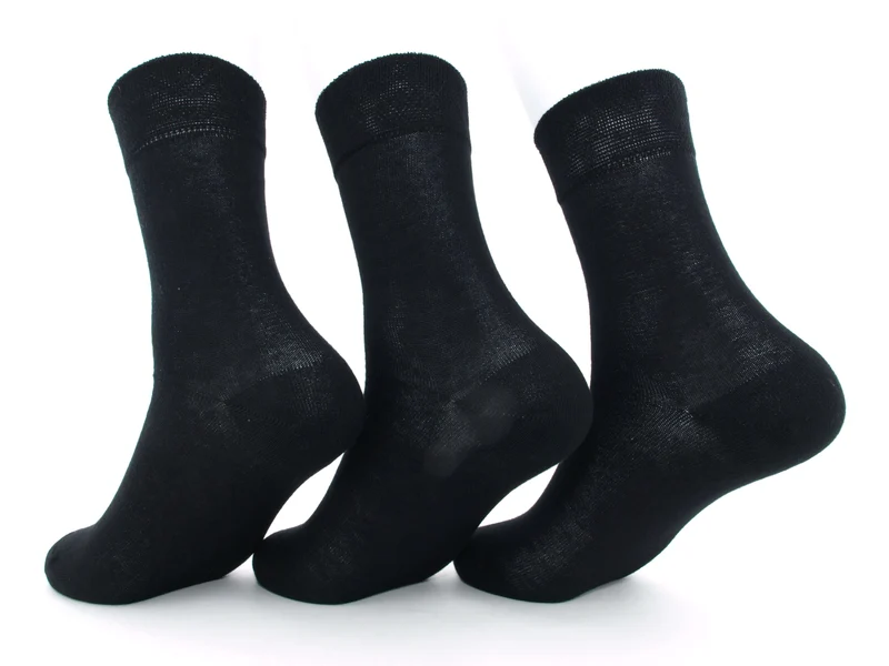 3 Paar 100 % Baumwollsocken schwarz glatt