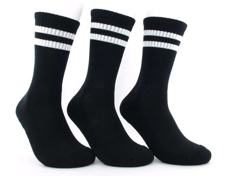 3 Paar Crew Socken schwarz
